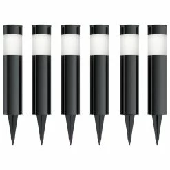 Wholesale 🔔 Solar Path Bollard Lights, Set Of 6- 15" Stake Lighting By Pure Garden, Black ⌛