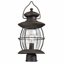 Coupon 👏 Elk Home Village Lantern 1-Light Outdoor Post Light, Weathered Charcoal 🔥