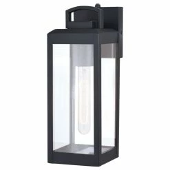 Wholesale 👏 Vaxcel Kinzie 1 Light Dusk To Dawn Outdoor Wall Lantern Clear Glass, Textured Black, 5- 🔥