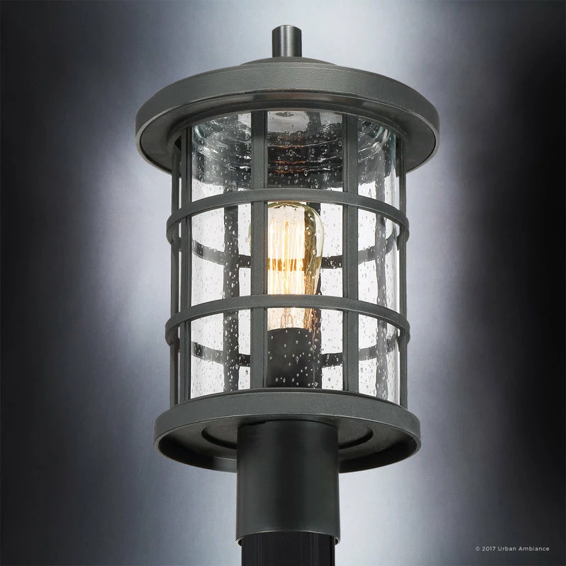 Discount ๐ Urban Ambiance Luxury Craftsman Black Outdoor Post Light, Medium, UQL1046, Vienna Collection โค๏ธ - Image 5