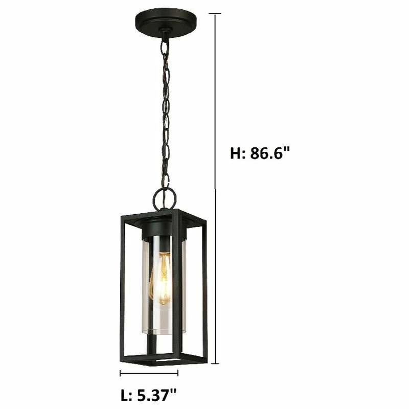 Hot Sale ๐ EGLO USA Walker Hill 1-Light Outdoor Pendant, Matte Black, Matte Black ๐ - Image 2