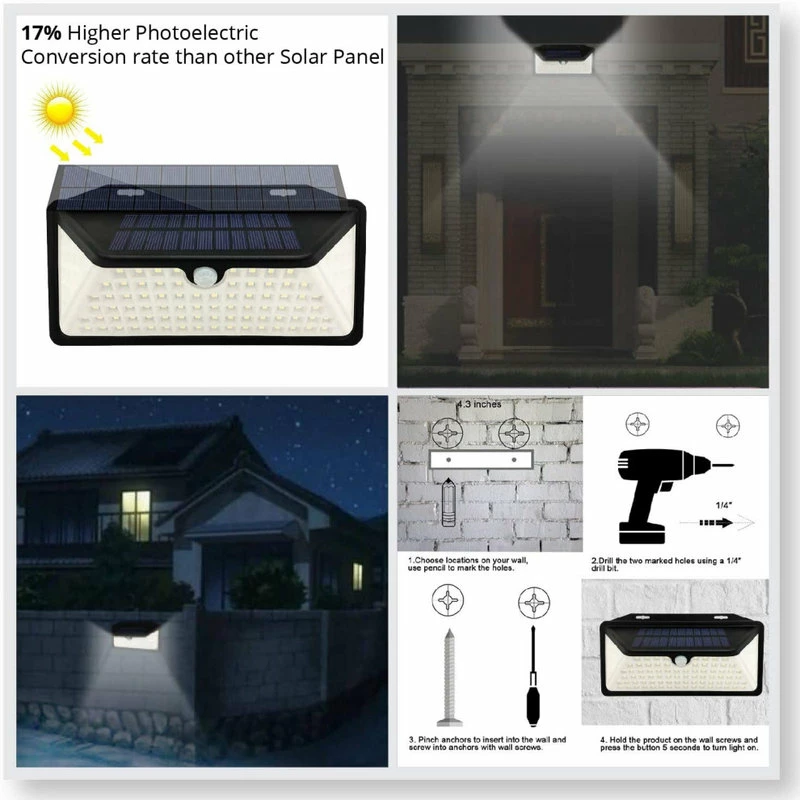 Best deal ⭐ WBM Smart Smart Outdoor 100 LEDs Solar Light Sensor Security Light, 2 Pack ✔️ - Image 2