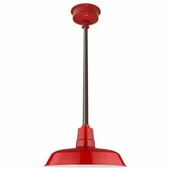 Outlet 😍 Cocoweb Inc. 18" Oldage LED Pendant Light, Cherry Red With Mahogany Bronze Downrod ✨