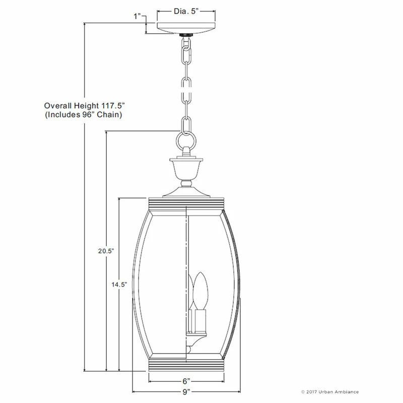 Discount โ Urban Ambiance Luxury Colonial Bronze Outdoor Pendant Light, UQL1176, Manchester Collection โค๏ธ - Image 6