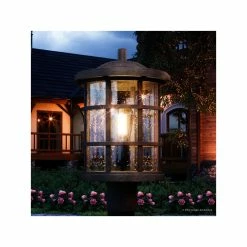 Discount 👍 Urban Ambiance Luxury Craftsman Black Outdoor Post Light, Medium, UQL1046, Vienna Collection ❤️