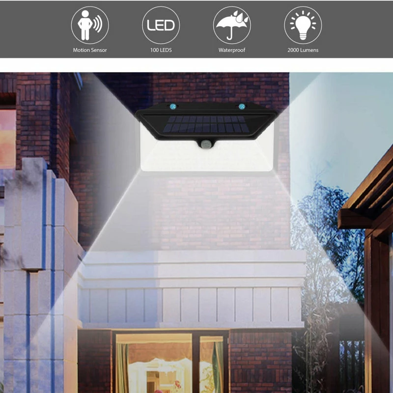 Best deal ⭐ WBM Smart Smart Outdoor 100 LEDs Solar Light Sensor Security Light, 2 Pack ✔️ - Image 5