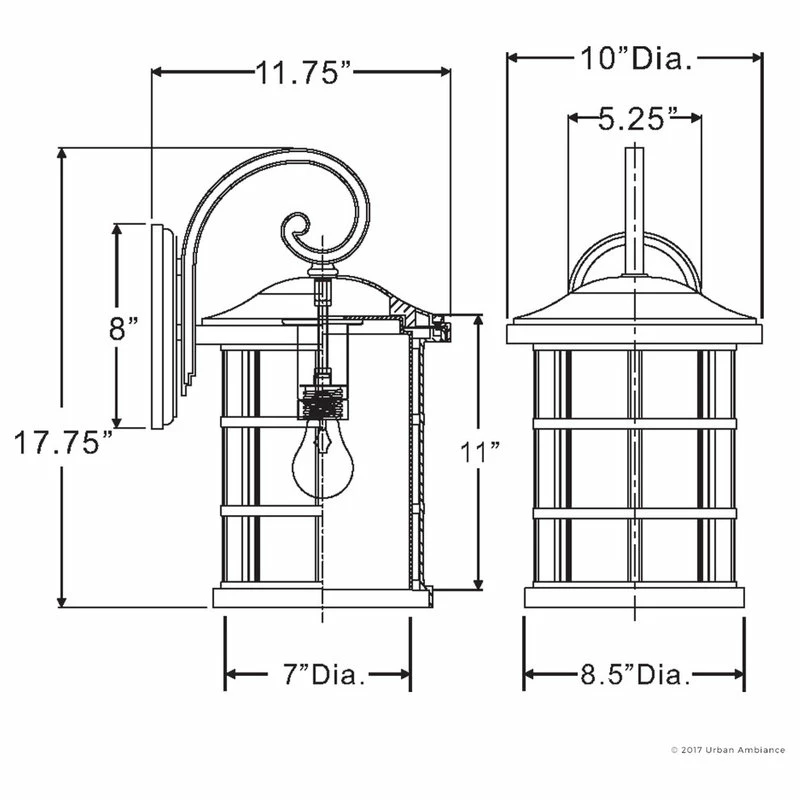 New ๐คฉ Urban Ambiance Luxury Craftsman Bronze Outdoor Wall Light, Medium, UQL1045, Vienna Collection ๐ - Image 6