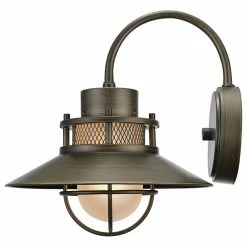 Best Sale โญ Globe Electric Liam 1-Light Bronze Outdoor Wall Mount Sconce With Frosted Glass Shade ๐ฅ