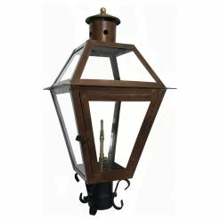 Discount 🎁 Gas Light Pro - New Orleans French Quarter Style Lanterns French Quarter Copper Lantern, Black, 18", Post Mount, Natural Gas 🔥