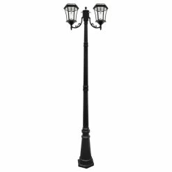 Buy ❤️ Gama Sonic Victorian Solar Lamp Post, Double Lamp, GS-Solar LED Bulb, Black Finish ✨