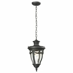Buy 😀 Elk Home Anise 1-Light Outdoor Pendant, Textured Matte Black ❤️