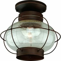 Hot Sale ✔️ Vaxcel Chatham 13" Outdoor Semi-Flush Mount Light, Burnished Bronze ⌛