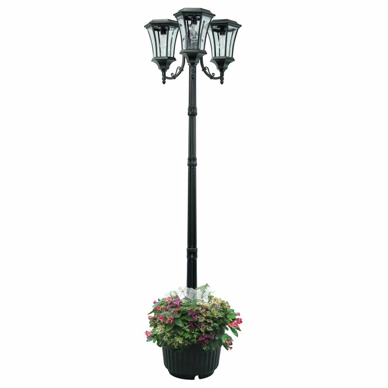 Best deal โญ Sun-Ray Avalon 3-Head Solar Lamp Post And Planter, Black ๐