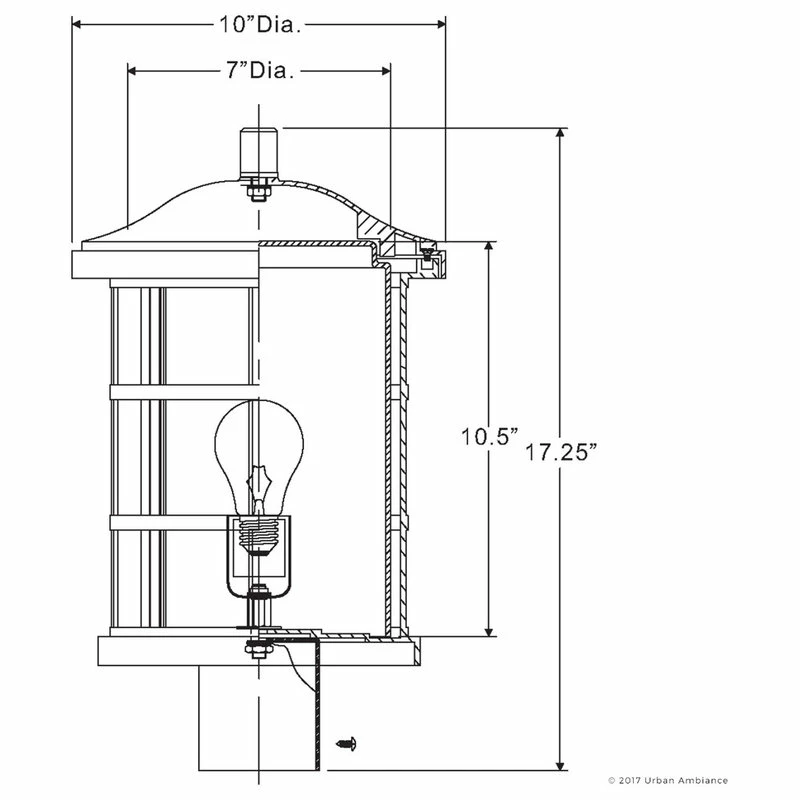 Discount ๐ Urban Ambiance Luxury Craftsman Black Outdoor Post Light, Medium, UQL1046, Vienna Collection โค๏ธ - Image 6