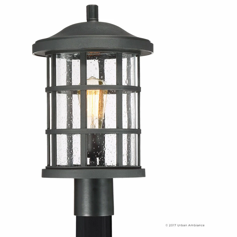Discount ๐ Urban Ambiance Luxury Craftsman Black Outdoor Post Light, Medium, UQL1046, Vienna Collection โค๏ธ - Image 8
