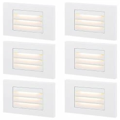 Best deal ๐ W86 Trading Co., LLC 5W Louvered Dimmable LED Step Lights, 3000K Warm White, White, Pack Of 6 โจ