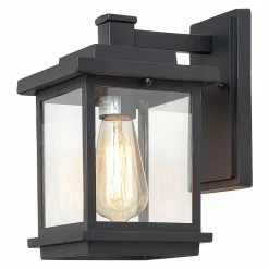Cheapest 😉 LNC Lighting LNC 1-Light Farmhouse Matte Black Square Shade Outdoor Lighting 10.6"H 👏