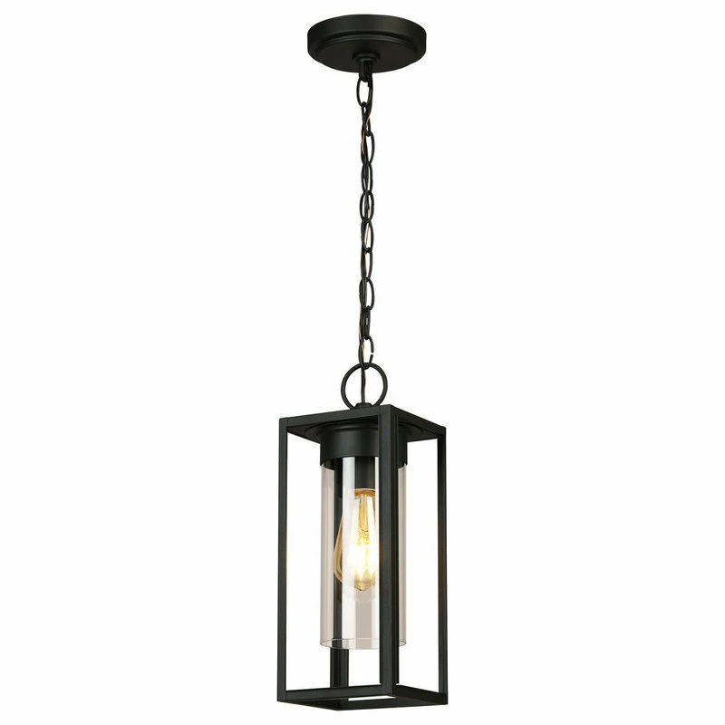 Hot Sale ๐ EGLO USA Walker Hill 1-Light Outdoor Pendant, Matte Black, Matte Black ๐