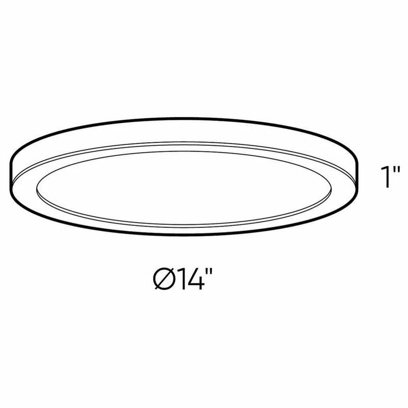 Outlet โจ DALS 14" Round Indoor/Outdoor LED Flush Mount, Black โญ - Image 2