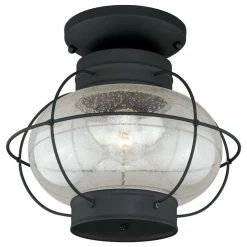 Deals 🔥 Vaxcel Chatham 13" Outdoor Semi-Flush Mount Light, Textured Black 🛒