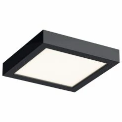 Best Sale 🔔 DALS 6" Square Indoor/Outdoor LED Flush Mount, Black 👍