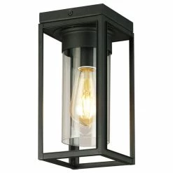 Cheap ๐ฅฐ EGLO USA Walker Hill 1-Light Outdoor Ceiling Light, Matte Black, Matte Black ๐