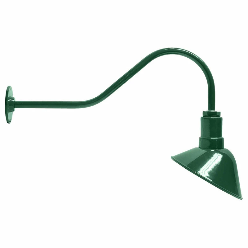 New โ๏ธ Steel Lighting Co. 9" Angled Steel Reflector, 23" Gooseneck Barn Light, Green, Standard - No Bulb ๐