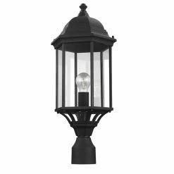 Cheapest 🛒 Sea Gull Lighting 1-Light Outdoor Post Lantern, Black 😉