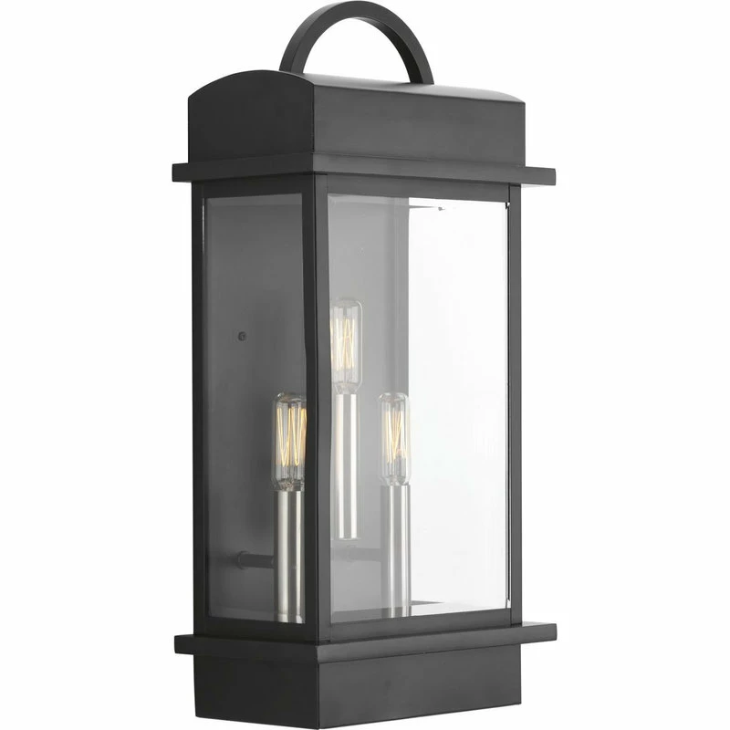 Coupon ๐คฉ Progress Lighting Santee 3-Light Large Wall Lantern, Black ๐