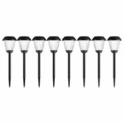 Top 10 😉 Solar Path Lights, Set Of 8 Stainless Outdoor Lights By Pure Garden, Black 💯