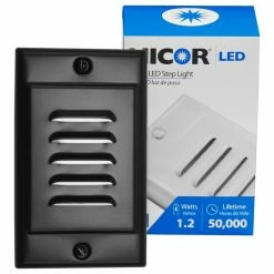 Outlet 🌟 NICOR Lighting LED Step Light, Black, Vertical ❤️