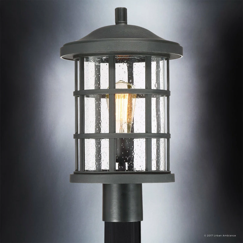 Discount ๐ Urban Ambiance Luxury Craftsman Black Outdoor Post Light, Medium, UQL1046, Vienna Collection โค๏ธ - Image 4