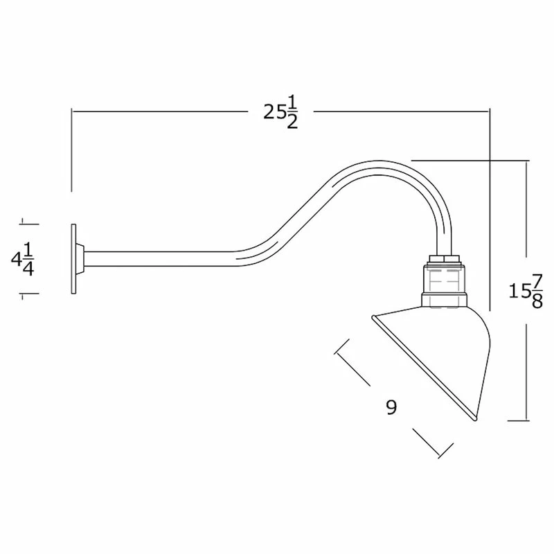 New โ๏ธ Steel Lighting Co. 9" Angled Steel Reflector, 23" Gooseneck Barn Light, Green, Standard - No Bulb ๐ - Image 2