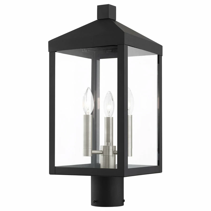 Coupon ๐ Livex Lighting Inc. Nyack 3 Light Black/Brushed Nickel Cluster Medium Outdoor Post Top Lantern ๐งจ - Image 6