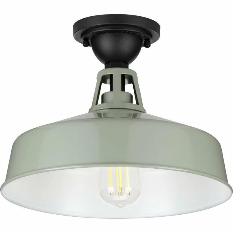 Deals ๐ Progress Lighting Cedar Springs Collection Pistachio 1-Light Semi-Flush Mount ๐