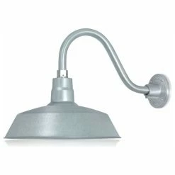 Brand new ๐ HTM Lighting Solutions 14in. Barn Light Fixture With Gooseneck Arm, Galvanized, 14-1/2" Long Gooseneck ๐งจ