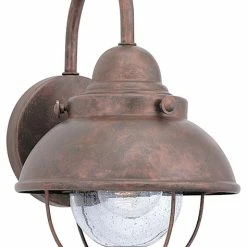 Deals 🧨 Sea Gull Lighting 1-Light Outdoor Lantern, Weathered Copper 🤩