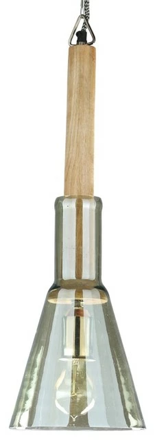 Coupon ๐ Foreign Affairs Home Decor Shimmer Hanging Lamp In Green Glass With Wood Top ๐งจ