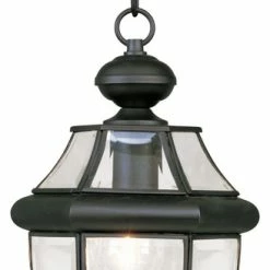 Best Sale 🤩 Livex Lighting Inc. Monterey Outdoor Chain-Hang Light, Antique Brass, Black ❤️