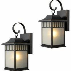 Cheap 💯 Door Corner Oil Rubbed Bronze Outdoor Patio/Porch Exterior Light Fixtures, Set Of 2 👏
