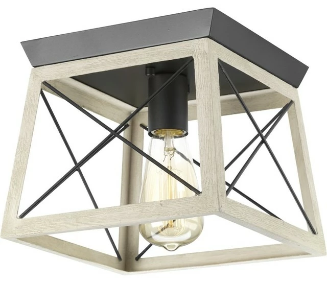 Promo 🤩 Progress Lighting Briarwood 1-Light Flush Mount, Graphite 👍