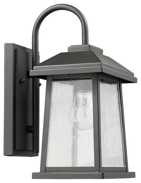 Promo ✔️ Edvivi Lighting Carina Textured Black Outdoor Wall Sconce Glass Lantern Light 🔔