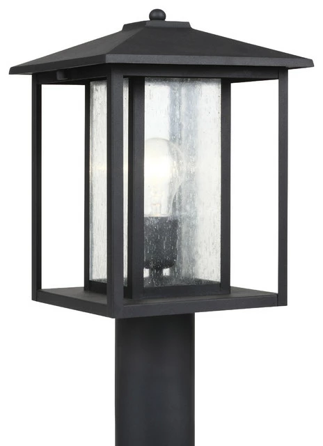 Outlet 💯 Sea Gull Lighting 1-Light Outdoor Post Lantern, Black 💯