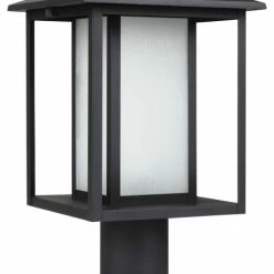 Promo 🎁 Generation Lighting Hunnington 1-Light Outdoor Post Lantern, Black 😀